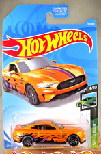 2019 Hot Wheels #113 Speed Blur 4/10 2018 FORD MUSTANG GT Orange w/Gray Wheels