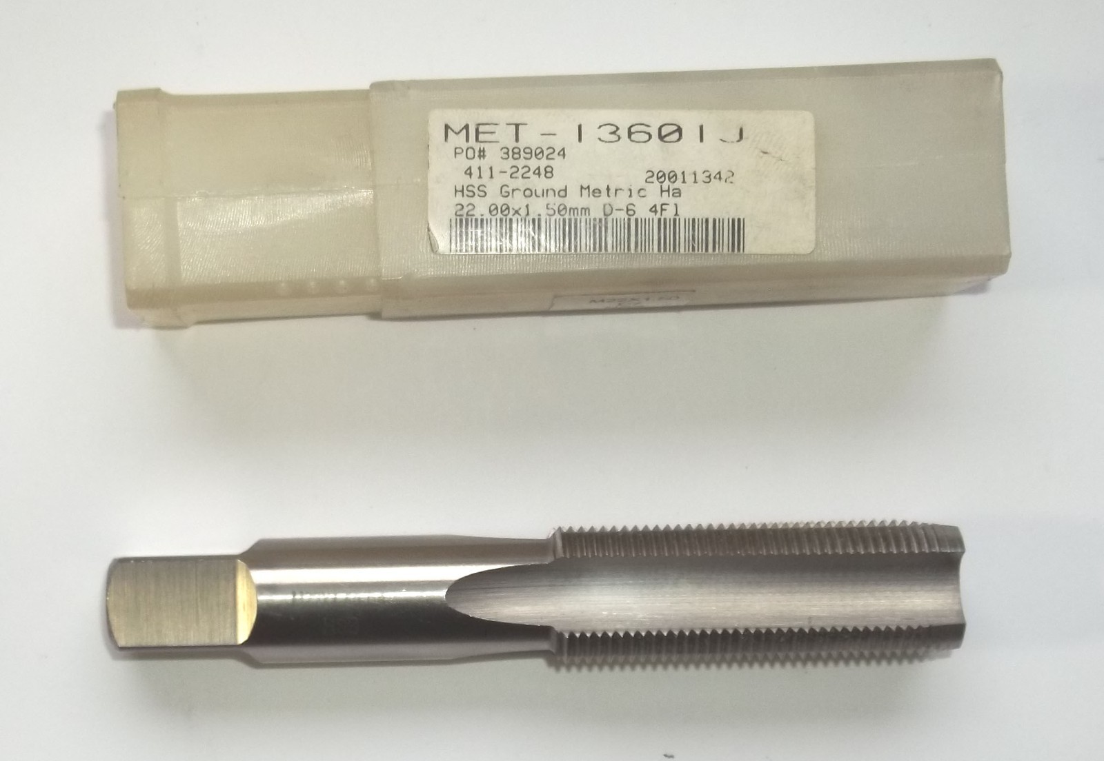 NOS Unbranded M22 x 1.50 D7 HSS Plug Hand Tap 4 Straight Flutes