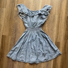 Guess Kids Girls Blue Off The Shoulder With Ruffles Dress Size M (10-12)