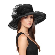 Zando 2026 Kentucky Hats Derby for Women Elegant Tea Party Hats Organza Victo...