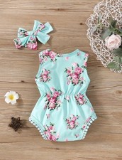1 PC Newborn Girls Pretty Romper With Headband 3-6 mo