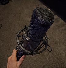 Black Wired Condenser Microphone w/ Shock Mount  Clamp Stand Mount