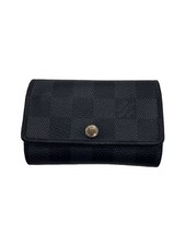 LOUIS VUITTON Multicle 6 Damier Graphite Black Leather Black Check Men's