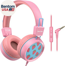 Kids Headphones Wired for School with Microphone KH20 HD Stereo Safe Volume Limi
