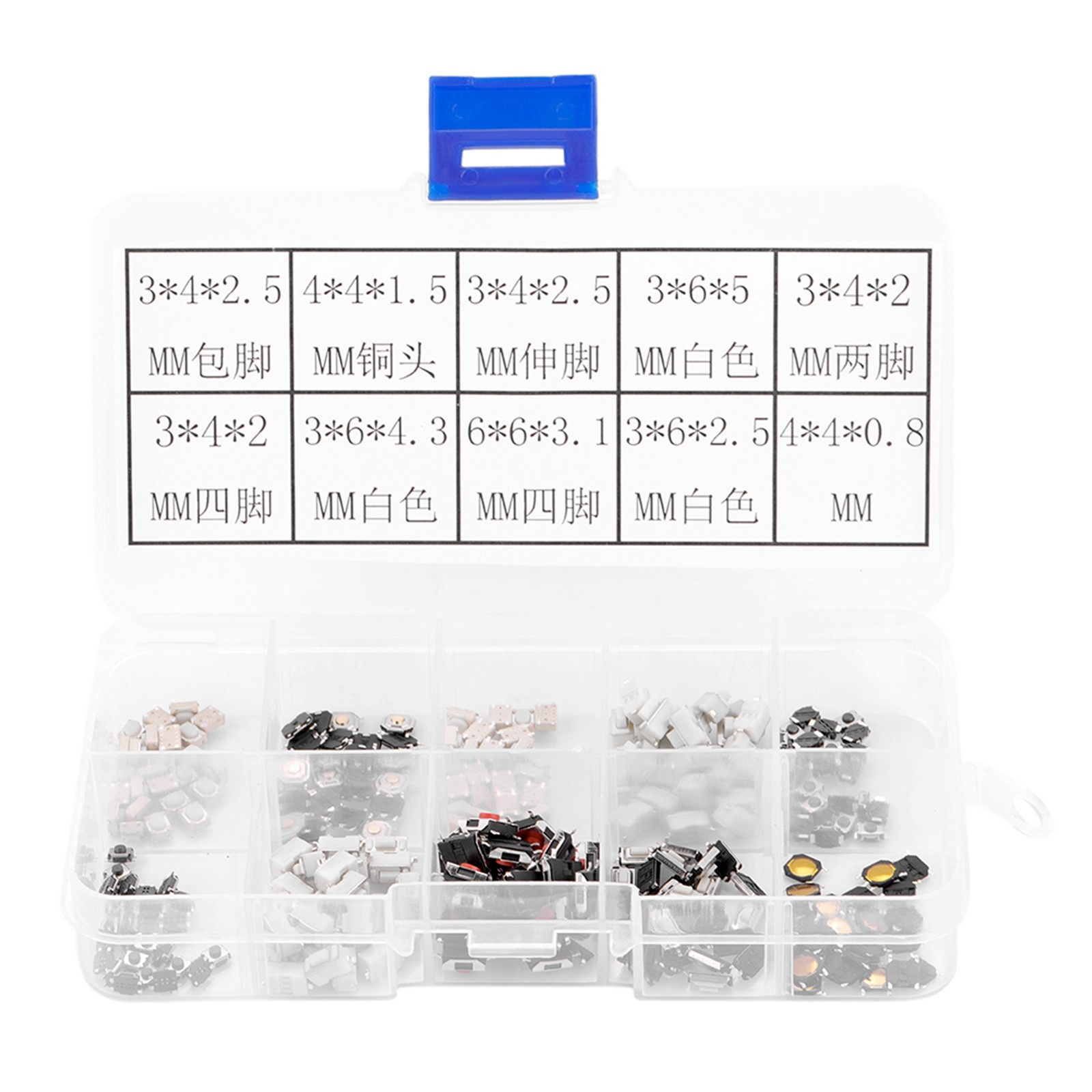 250Pcs Tactile Push Button Micro Switch Assortment For Car Remote Control Key
