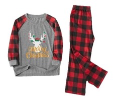 PatPat Christma Family Matching Pajamas Set,2Piece Reindeer and Plaid Men Size M