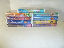 Walt Disney Black Diamond Classics VHS Lot of 9 -ALADDIN LITTLE MERMAID -