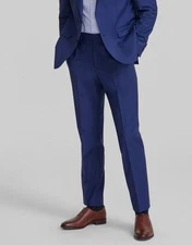 Hugo Boss Men's Blue Modern-Fit Solid Suit Separate Pants Size 46R