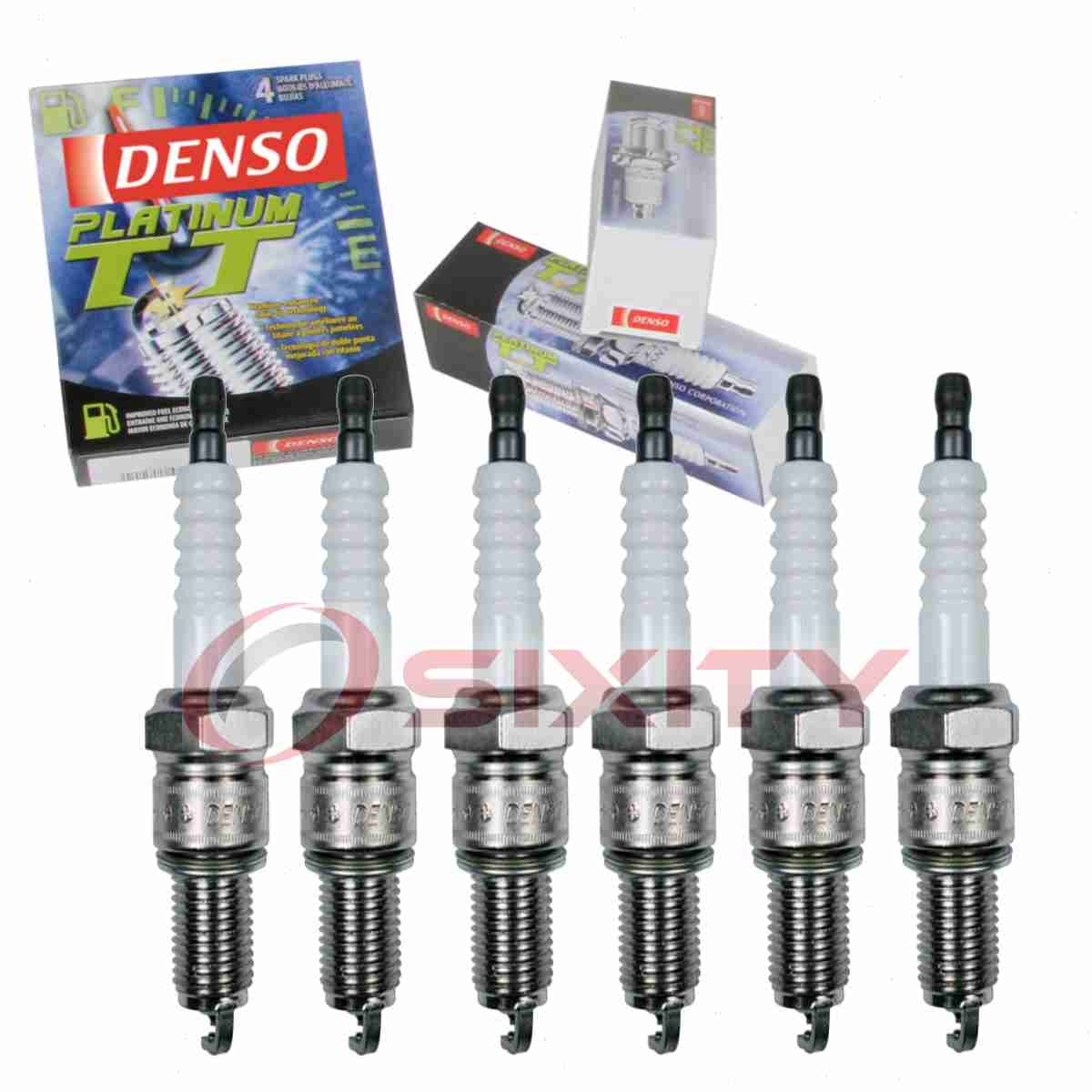 6 pc Denso Platinum TT Spark Plugs for 1971-1974 Plymouth Scamp 3.2L 3.7L L6 md