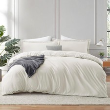 Off White Duvet Cover King Size - 3 Piece King Duvet Cover Set, Soft Double