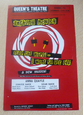 Anthony Newley Marti Webb Stop The World I Want To Get Off London Theatre Flyer