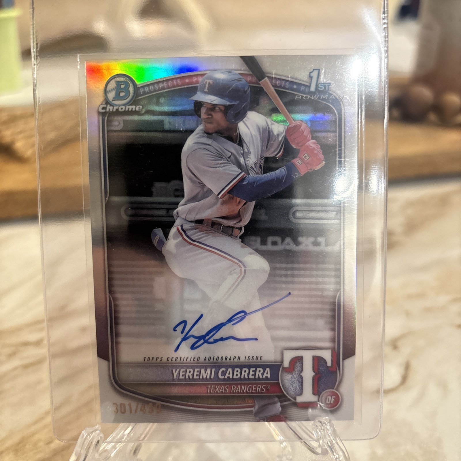 2025 Bowman Yeremi Cabrera 1st Bowman Chrome Prospect Refractor Auto /499