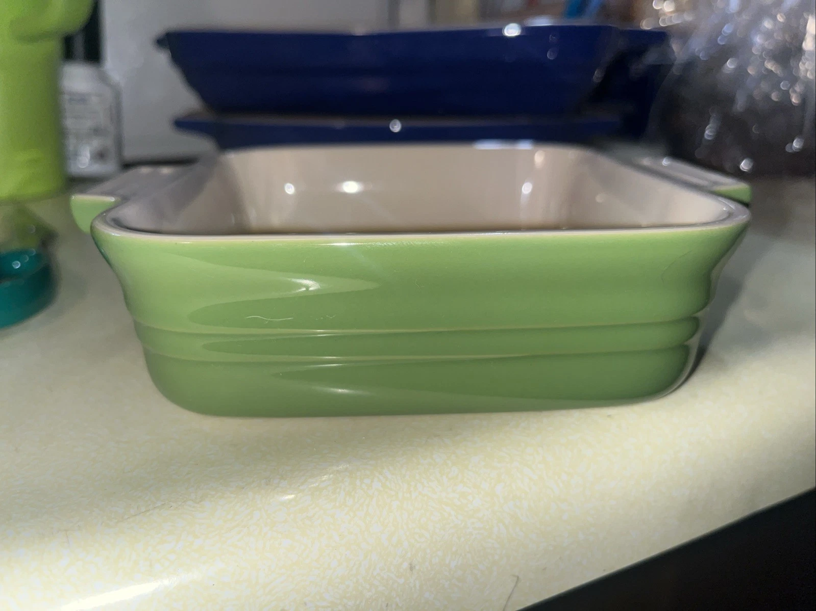 Le Creuset Mini Square Baker Green 5.5" x 5.5" Stoneware Never Used