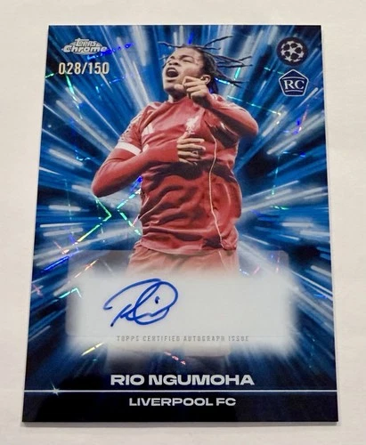 Rio Ngumoha 028/150 Rookie Blue Lazer 2025-26 Topps UEFA Club Competitions Card