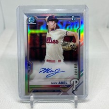 Mick Abel 2021 Bowman Chrome Prospect Auto Refractor #CPAMAB #199/499 Twins