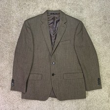 Vintage 90s Ralph Lauren Blazer Mens 40S Brown Houndstooth Wool Canada Union