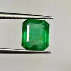 3.34ct Natural Emerald octagon cut nice green good luster gemstone