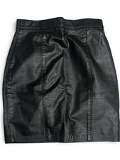 Vintage Black Genuine Leather Mini Skirt Made in USA