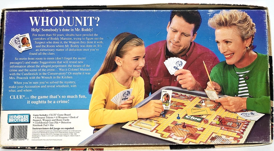 Clue - Juego de mesa detective - Parker Brothers - Completo - De colección 1992 Foto 2 de 4