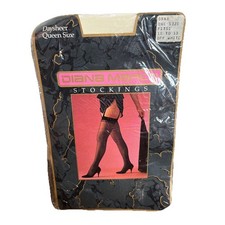 80s Diana Marco Off White Nylon Sandalfoot Stockings Queen Size 8.5-11