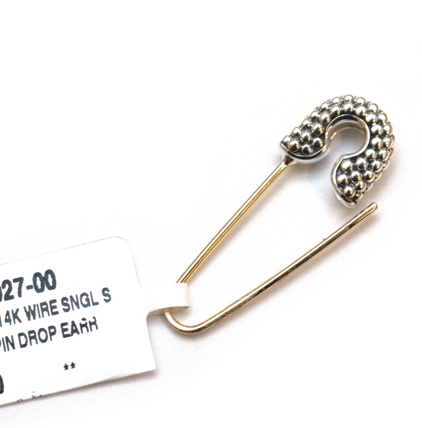 LAGOS KSL Two Tone Sterling Silver & 14K Gold Safety Pin Single