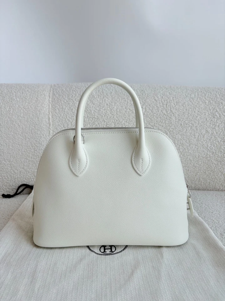 Hermes Bolide 1923 25 Bolso Verso Blanco/Lima Evercolor Paladio Hardware B Sello Foto 2 de 4