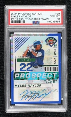 2024 Prospect Edition Blue Wave Prizm Signatures 27/75 Myles Naylor #99 Auto 8d2