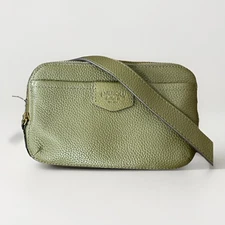 American Leather Co. Nashville Zip Crossbody Kelp Green Pebbled Leather NWOT Med