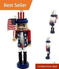Versatile 5" American Flag Nutcracker Christmas Ornament - Indoor & Outdoor Use