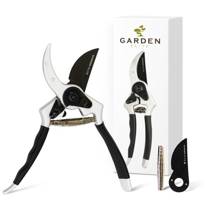 Razor Sharp Bypass Pruning Shears - Lifetime Replacement - Free Extra Blade, ...