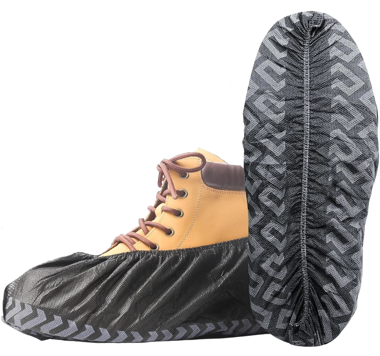 100Pack Black Non-Slip Disposable Shoe Covers Premium Boot Protector Booties