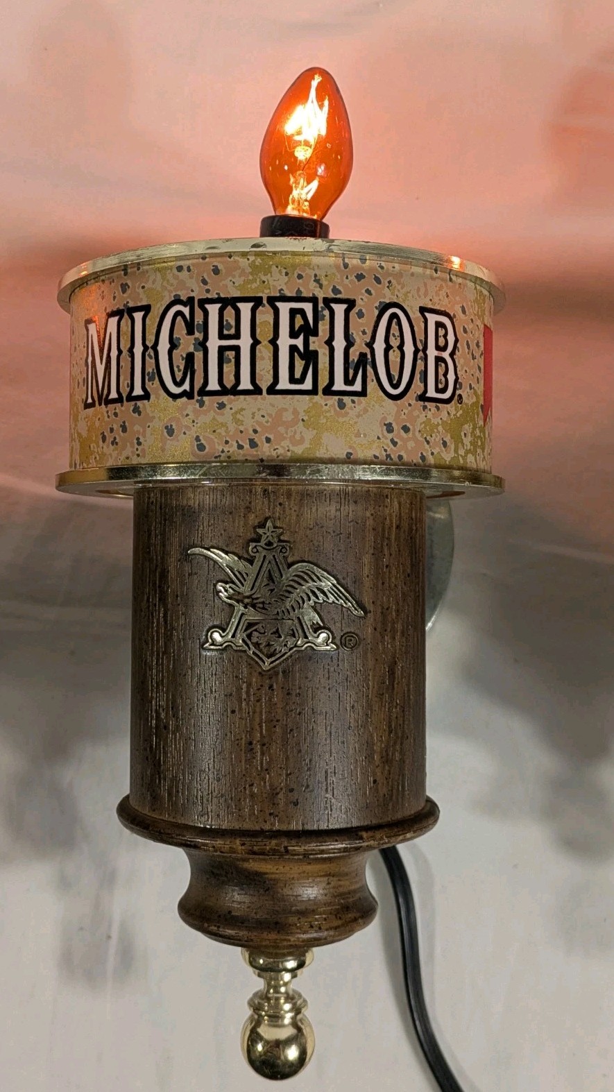  Vintage 1970's (3) Michelob Wall Sconces Bar Lights Tested Work *Read* 