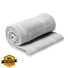 Lulujo Baby Cellular Blanket Grey Full