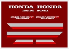 HONDA CB125T DECALS (SILVER AND RED) 