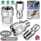 4Pcs Pressure Washer Quick Connect Fitting 1/4" NPT Male Female Thread Adapter