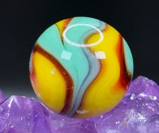 INSANE VINTAGE AKRO AGATE LIFESAVER SPECIAL CORKSCREW MARBLE .69