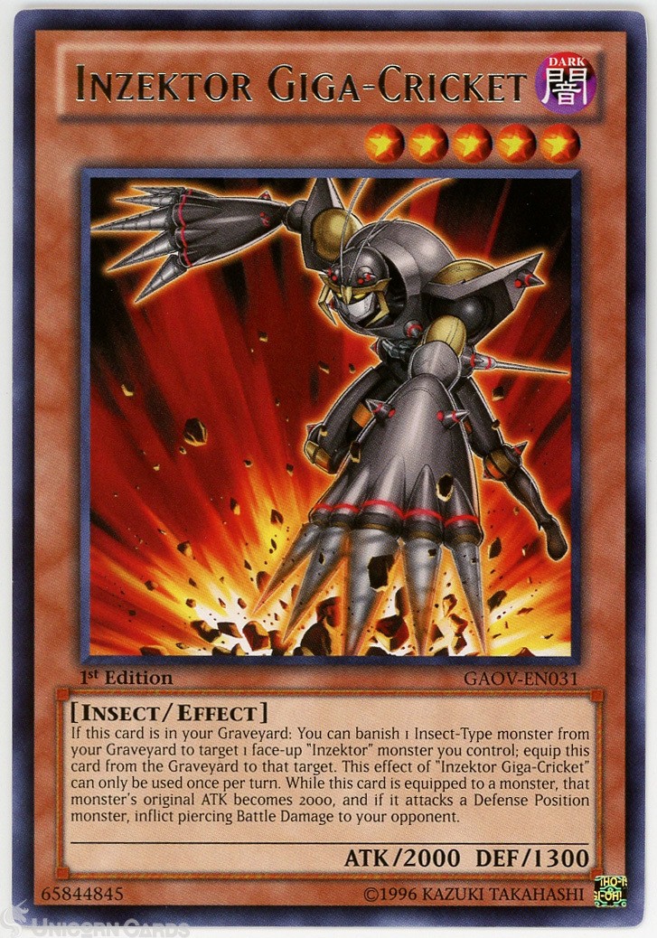 GAOV-EN031 Inzektor Giga-Cricket Rare 1st Edition Mint YuGiOh Card