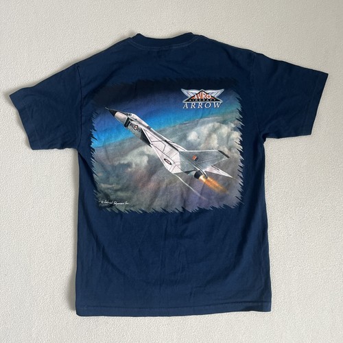 Avro Arrow Aircraft Canada Shirt Mens M Plane Graphic Labusch Skywear Blue Army