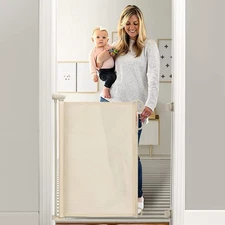 MOMCOZY RETRACTABLE BABY GATE, 33" TALL, EXTENDS UP TO 55" WIDE - Scratch & Dent