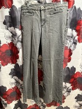 Relativity Women s Size 12 Gray Straight Leg Pants Ramie Blend Casual
