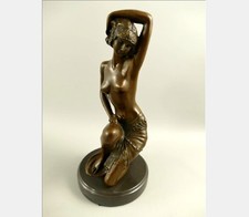 schöne Bronzeskulptur kniende Tänzerin nach Milo, Bronze Figur Statue