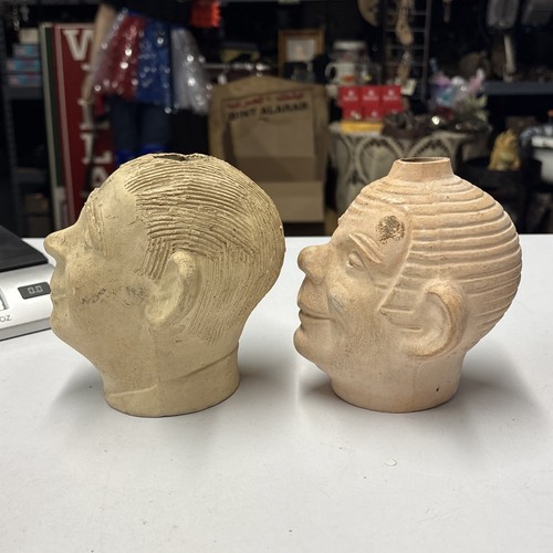 VTG 1950's Smiling Jim Clay Planter Head Ceramic 5.5" & 2nd Chia Pet Head #0 - Picture 8 of 24
