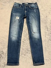 Vigoss Jeans Womens 26 Thompson Tomboy Distressed Skinny Blue Denim Stretch