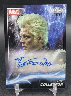 2025 Topps Marvel Studios Chrome The Collector #AA-BDT Benicio Del Toro Auto /10