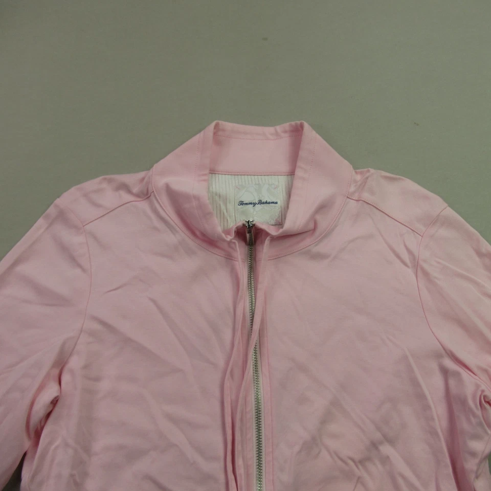 Tommy Baham Chaqueta Mujer Pequeña Cremallera Completa Manga Larga Exterior Rosa Foto 3 de 4