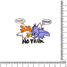 1 pcs Classic No Fear Chicken vs Pussy Sticker 6.50 x 4.75 Vintage Motocross 314