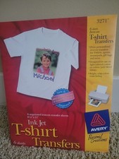 Avery T-shirt Iron-on Transfers for Inkjet Printers 6 Sheets 8.5 x 11 Sealed NOS