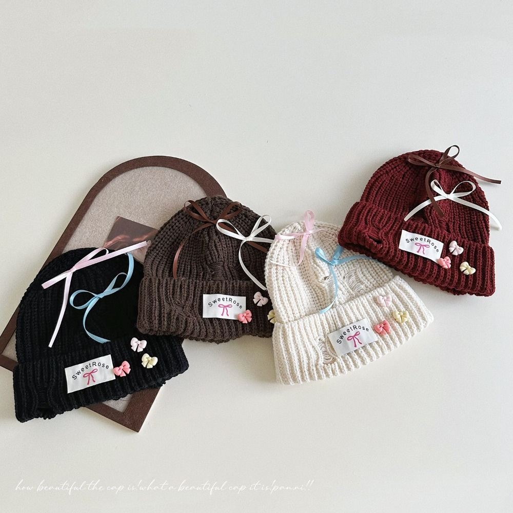 APL Dolce Fiocco Cappellino Maglia Protezione Orecchie Cappelli Autunno Inverno