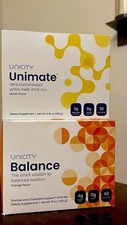 2 Boxes New Unicity Combo Unimate Lemon  Balance Natural Orange