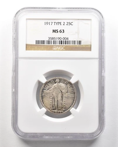 1917 Standing Liberty Quarter Type 2 MS63 NGC *4747